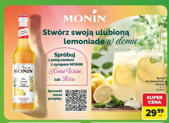 Syrop do lemoniady Monin promocja w Carrefour