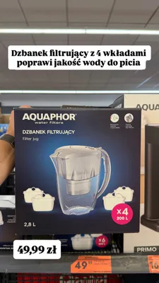 Dzbanek filtrujący z 4 wkładami Aquaphor promocja w Biedronka