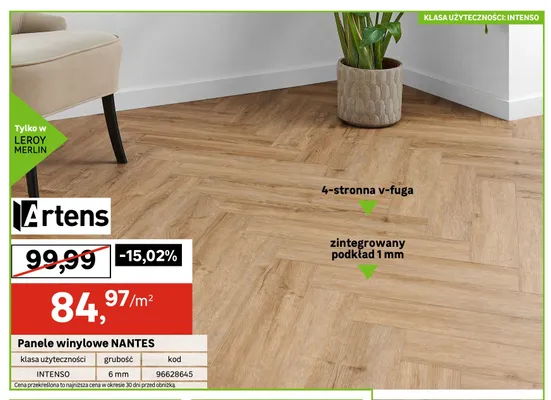 Panele winylowe Artens Nantes promocja w Leroy Merlin