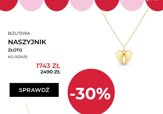 Naszyjnik złoty Briju promocja w Briju