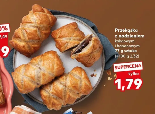 Przekąska z nadzieniem kakaowym i bananowym promocja w Kaufland