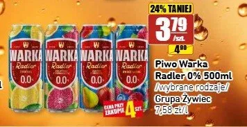 Piwo bezalkoholowe Warka Radler Owoce Leśne puszka 500 ml promocja w API Market