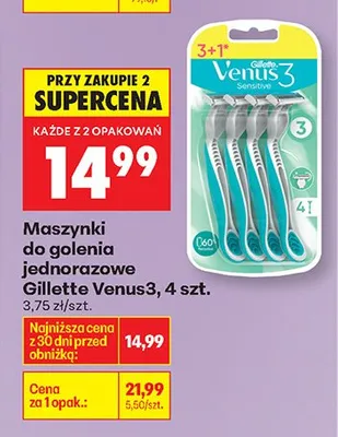 Maszynki do golenia jednorazowe Venus3 promocja w Biedronka
