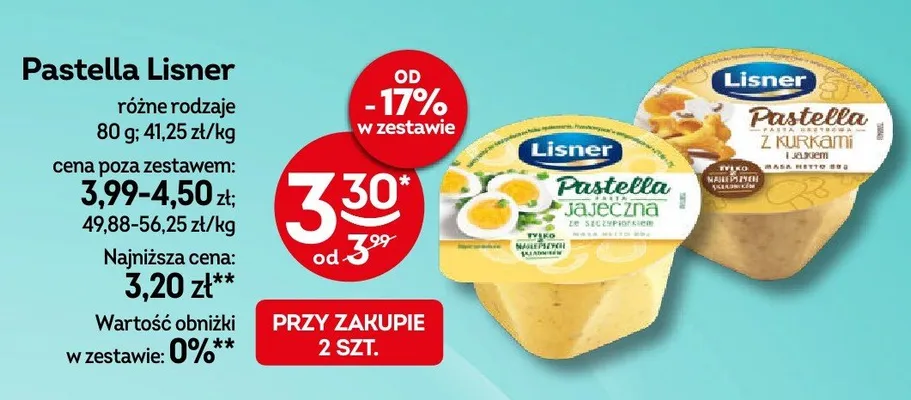 Pastella jajeczna ze szczypiorkiem Lisner promocja w Żabka