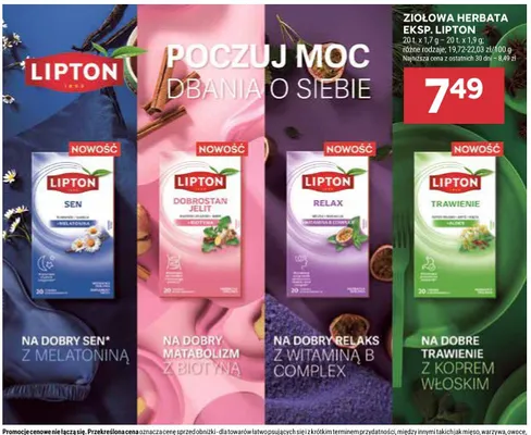 Ziołowa herbata eksp. lipton promocja w Stokrotka