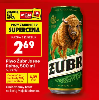 Piwo Żubr promocja w Biedronka