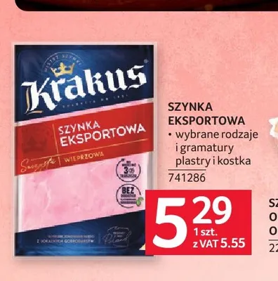 Szynka eksportowa Krakus promocja w Selgros