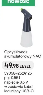 Opryskiwacz akumulatorowy NAC promocja w Castorama