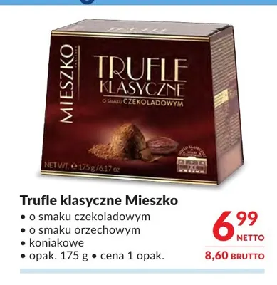 Trufle klasyczne o smaku czekoladowym Mieszko promocja w Makro