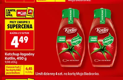 Ketchup łagodny Kotlin promocja w Biedronka