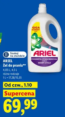 Żel do prania Ariel 4,05 l promocja w Lidl