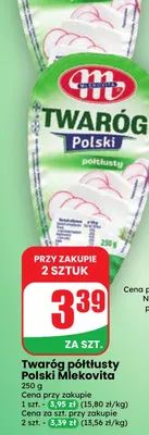 Twaróg półtłusty Polski Mlekovita promocja w Dino