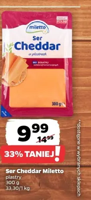 Ser Cheddar Miletto plastry promocja w Netto