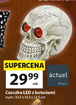 Czaszka LED z bateriami Actuel promocja w Auchan