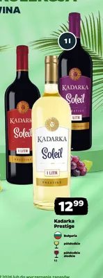 Wino czerwone półsłodkie Kadarka Soleil Prestige promocja w Netto