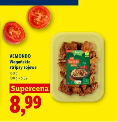Wegańskie stripsy sojowe Vemondo promocja w Lidl