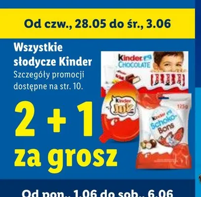 Słodycze Kinder promocja w Lidl