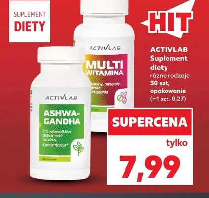 Suplement diety Ashwagandha Activlab promocja w Kaufland