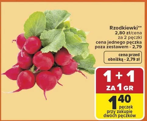 Rzodkiewki promocja w Carrefour Market