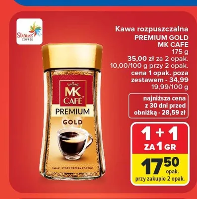 Kawa rozpuszczalna MK Cafe Premium Gold promocja w Carrefour