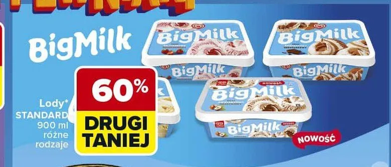 Lody Standard Big Milk promocja w Carrefour