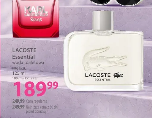 Woda toaletowa męska LACOSTE Essential promocja w Hebe