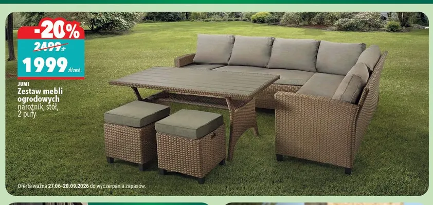 Zestaw mebli ogrodowych Jumi promocja w Biedronka Home