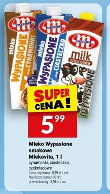 Mleko Wypasione smakowe cynamonki Mlekovita promocja w Twój Market