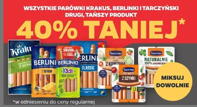 Parówki krakus, berlinki i tarczyński promocja w Netto