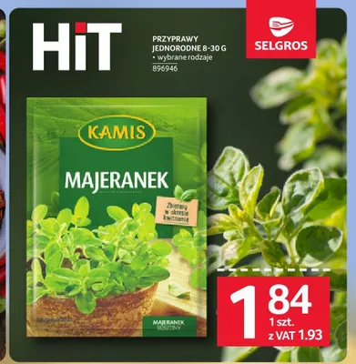 Przyprawa jednorodna Majeranek 8-30g Kamis promocja w Selgros