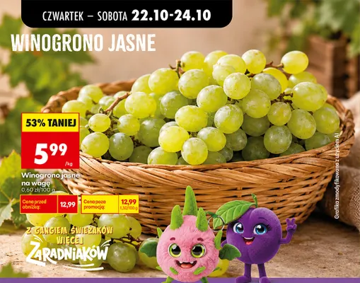 Winogrona jasne promocja w Biedronka