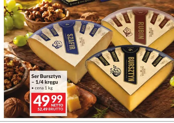 Ser Bursztyn 1/4 kręgu Skarby Serowara promocja w Makro