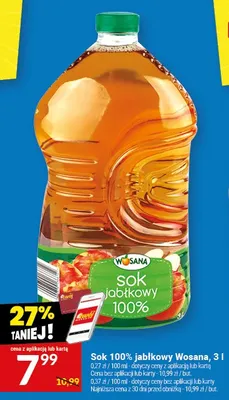 Sok 100% jabłkowy Wosana promocja w Twój Market