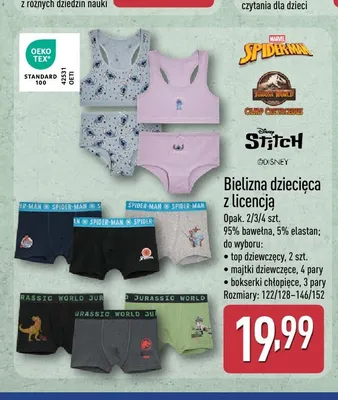 Bielizna dziecięca Spider-Man bokserki chłopięce 3-pak promocja w Aldi