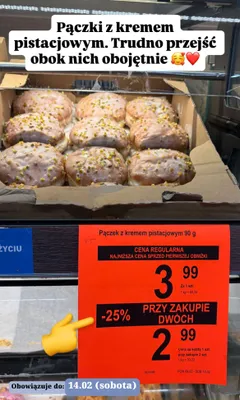 Pączek z kremem pistacjowym promocja w Aldi