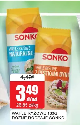 Wafle ryżowe z pestkami dyni Sonko promocja w Bingo