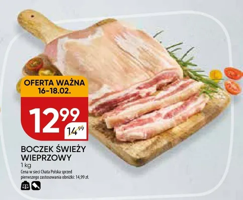 Boczek świeży wieprzowy promocja w Chata Polska