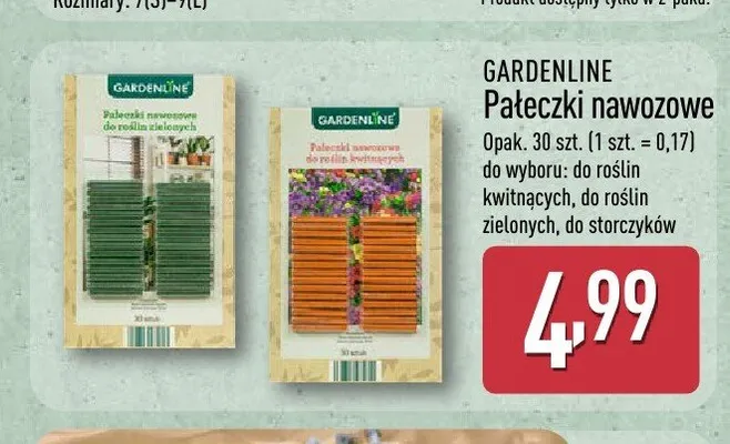 Pałeczki nawozowe Gardenline promocja w Aldi