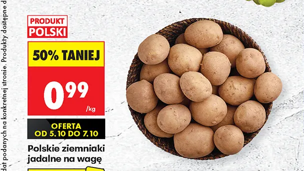 Polskie ziemniaki jadalne promocja w Biedronka
