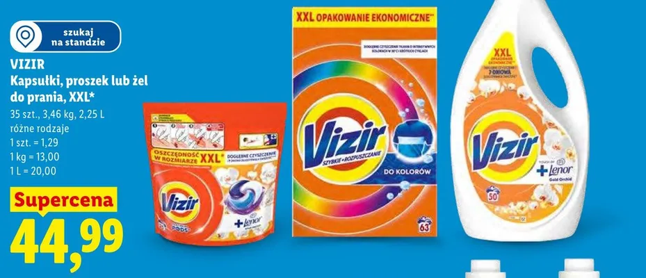 Środki do prania Vizir promocja w Lidl