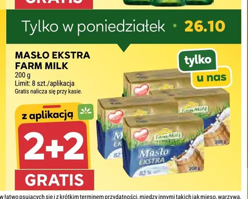 Masło ekstra Farm Milk promocja w Stokrotka