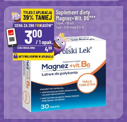 Suplement diety Magnez+Wit. B6 Polski Lek promocja w POLOmarket