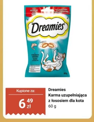 Karma uzupełniająca dla kota Dreamies z łososiem promocja w Biedronka