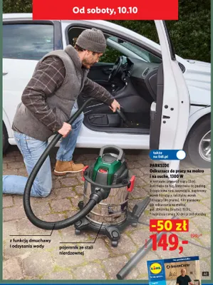 Odkurzacz do pracy na mokro i na sucho Parkside 1300W promocja w Lidl