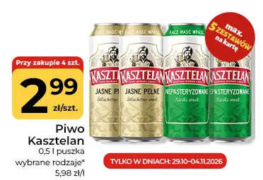 Piwo Kasztelan Niepasteryzowane promocja w Społem Częstochowa