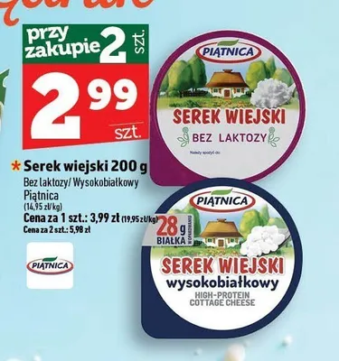 Serek wiejski Piątnica bez laktozy promocja w TOPAZ