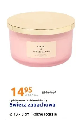 Świeca zapachowa Peony & Suede Blush promocja w Action