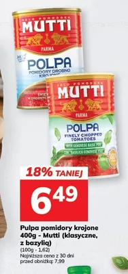 Pulpa pomidory krojone klasyczne Mutti promocja w Hitpol