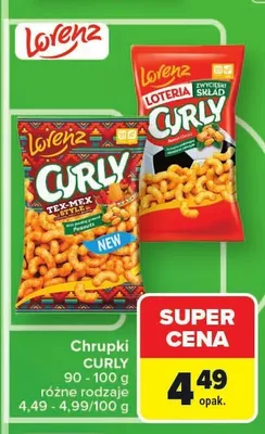 Chrupki CURLY Tex-Mex Style promocja w Carrefour