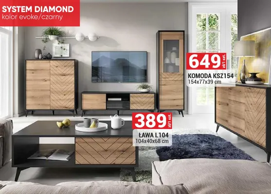 Ława L104 System Diamond kolor evoke/czarny 104x40x68cm promocja w Merkury Market